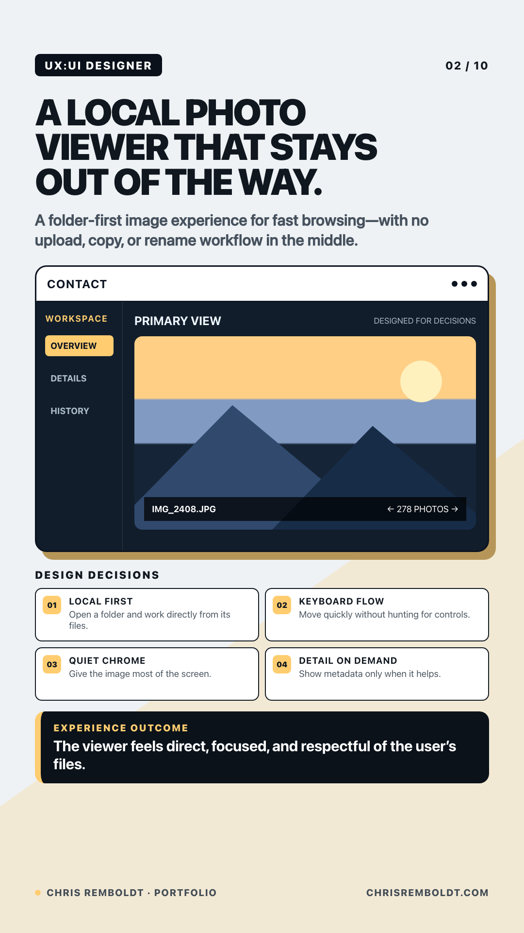 Local photo viewer UX portfolio graphic